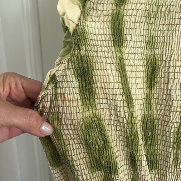 Marie Oliver Qiunnlyn Green Tie Dye Smocked Tiered Ruffle Dress - Picture 5 of 12